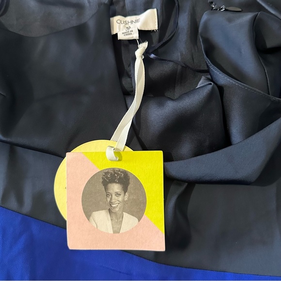 CUSHNIE For Target Colorblock Pleated Midi Dress Navy/Green NWT Sz 10 Modern - Picture 11 of 12